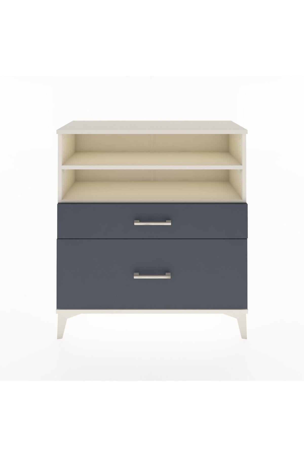 Arges Şifonyer 2 Raflı 2 Çekmeceli 88x30x96 Aytaşı-Antrasit