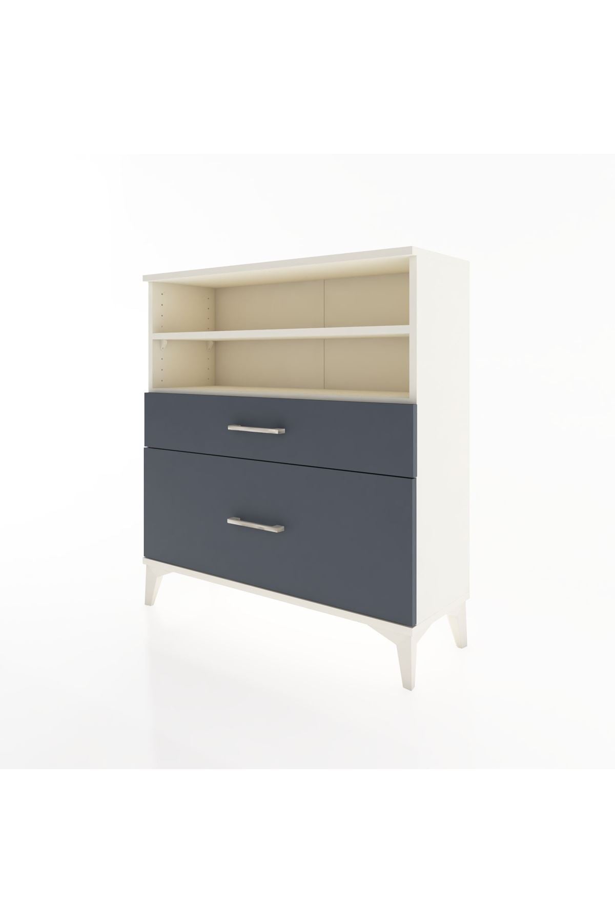 Arges Şifonyer 2 Raflı 2 Çekmeceli 88x30x96 Aytaşı-Antrasit