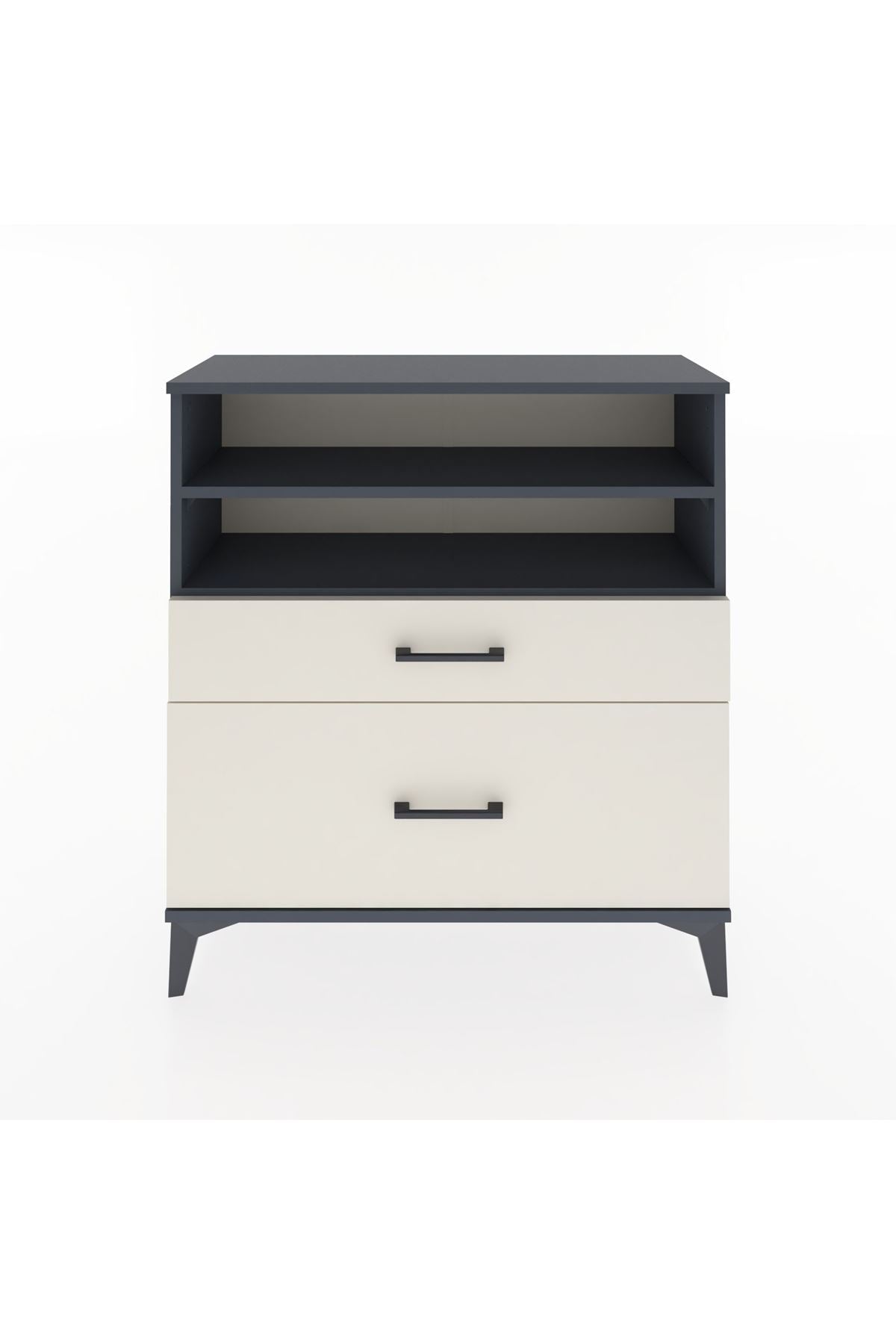 Arges Şifonyer 2 Raflı 2 Çekmeceli 88x30x96 Antrasit-Aytaşı