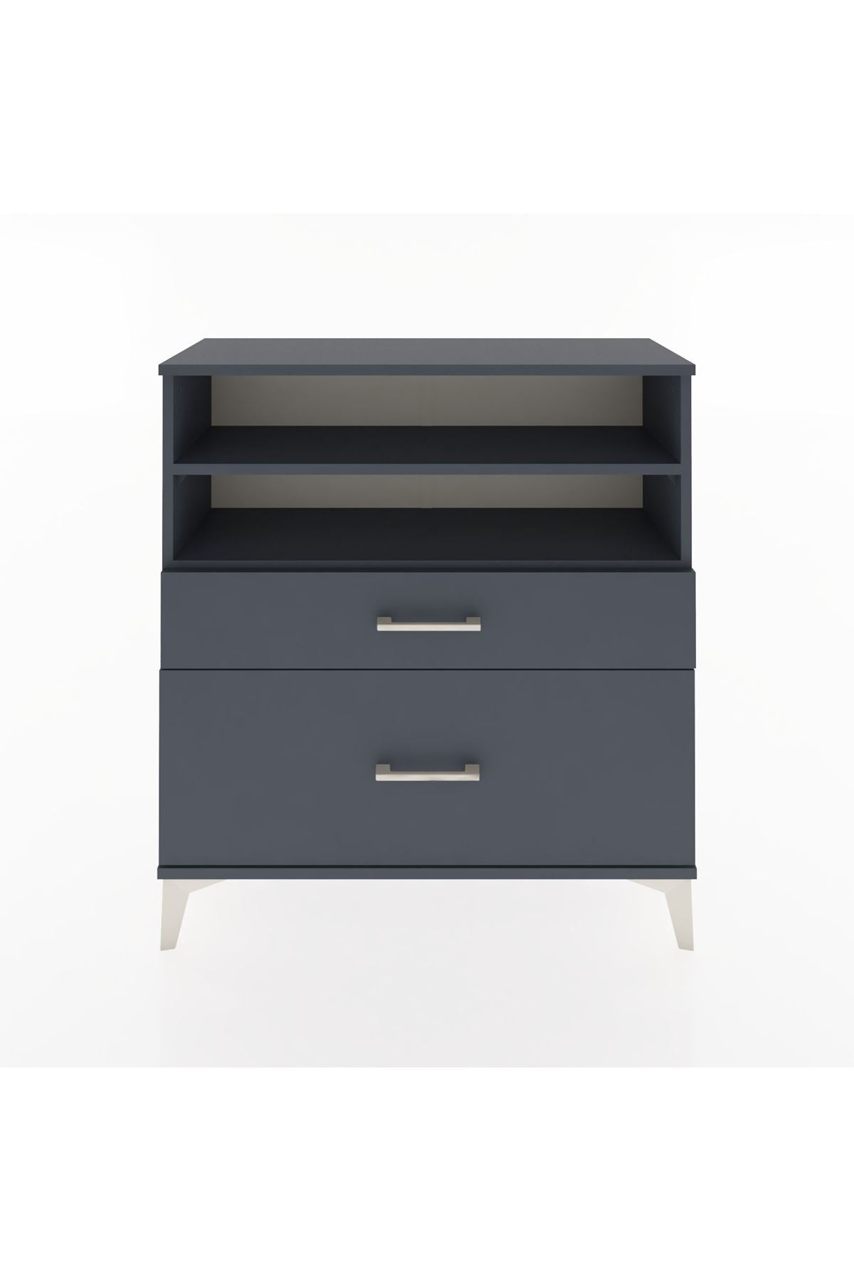 Arges Şifonyer 2 Raflı 2 Çekmeceli 88x30x96 Antrasit-Antrasit