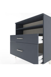 Arges Şifonyer 2 Raflı 2 Çekmeceli 88x30x96 Antrasit-Antrasit