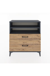 Arges Şifonyer 2 Raflı 2 Çekmeceli 88x30x96 Antrasit-Çam