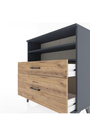 Arges Şifonyer 2 Raflı 2 Çekmeceli 88x30x96 Antrasit-Çam