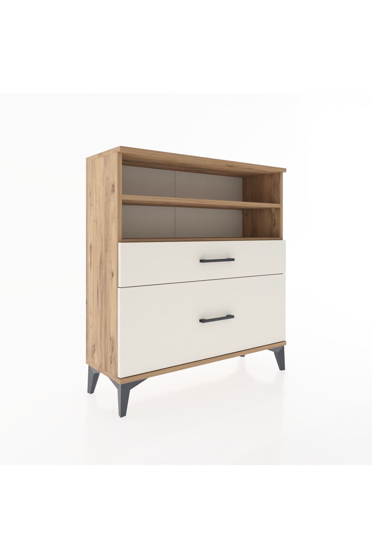 Arges Şifonyer 2 Raflı 2 Çekmeceli 88x30x96 Çam-Aytaşı