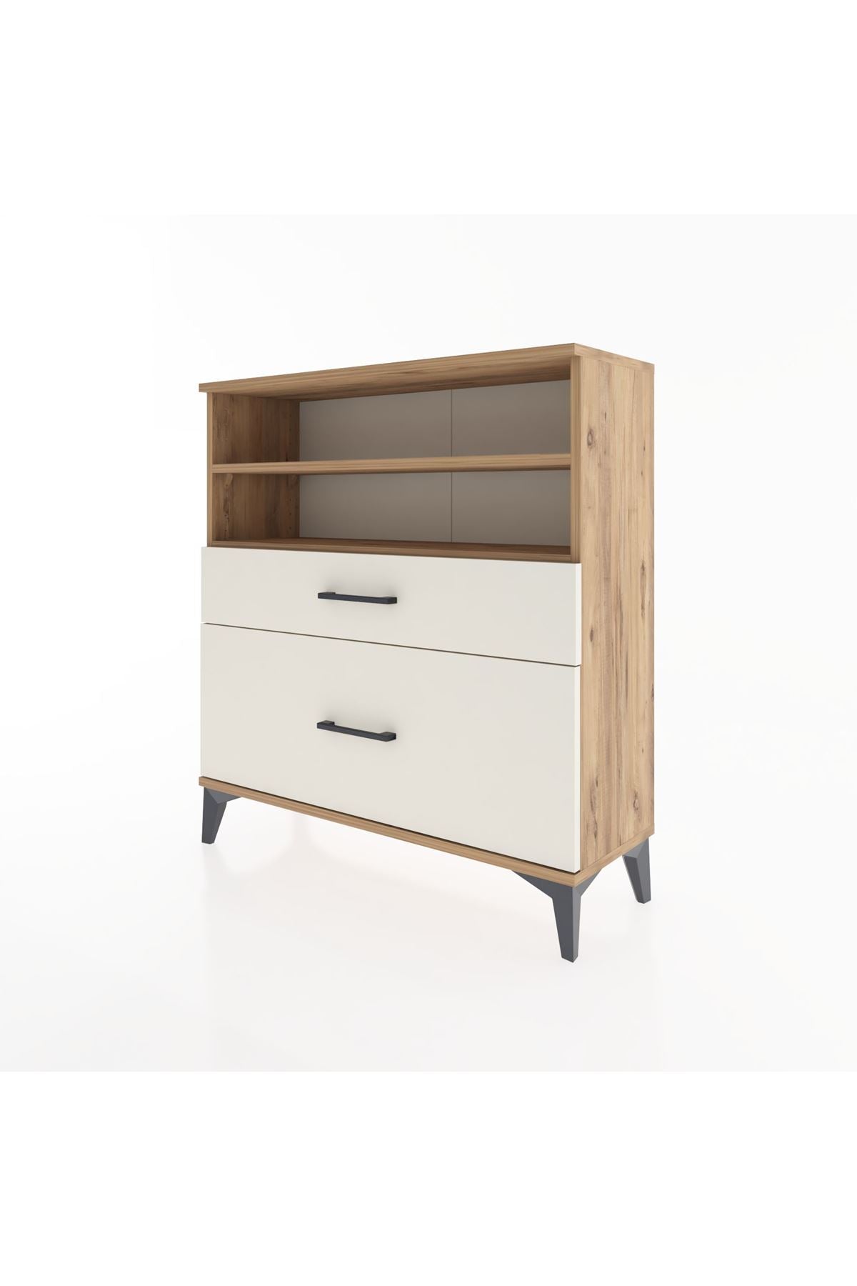 Arges Şifonyer 2 Raflı 2 Çekmeceli 88x30x96 Çam-Aytaşı