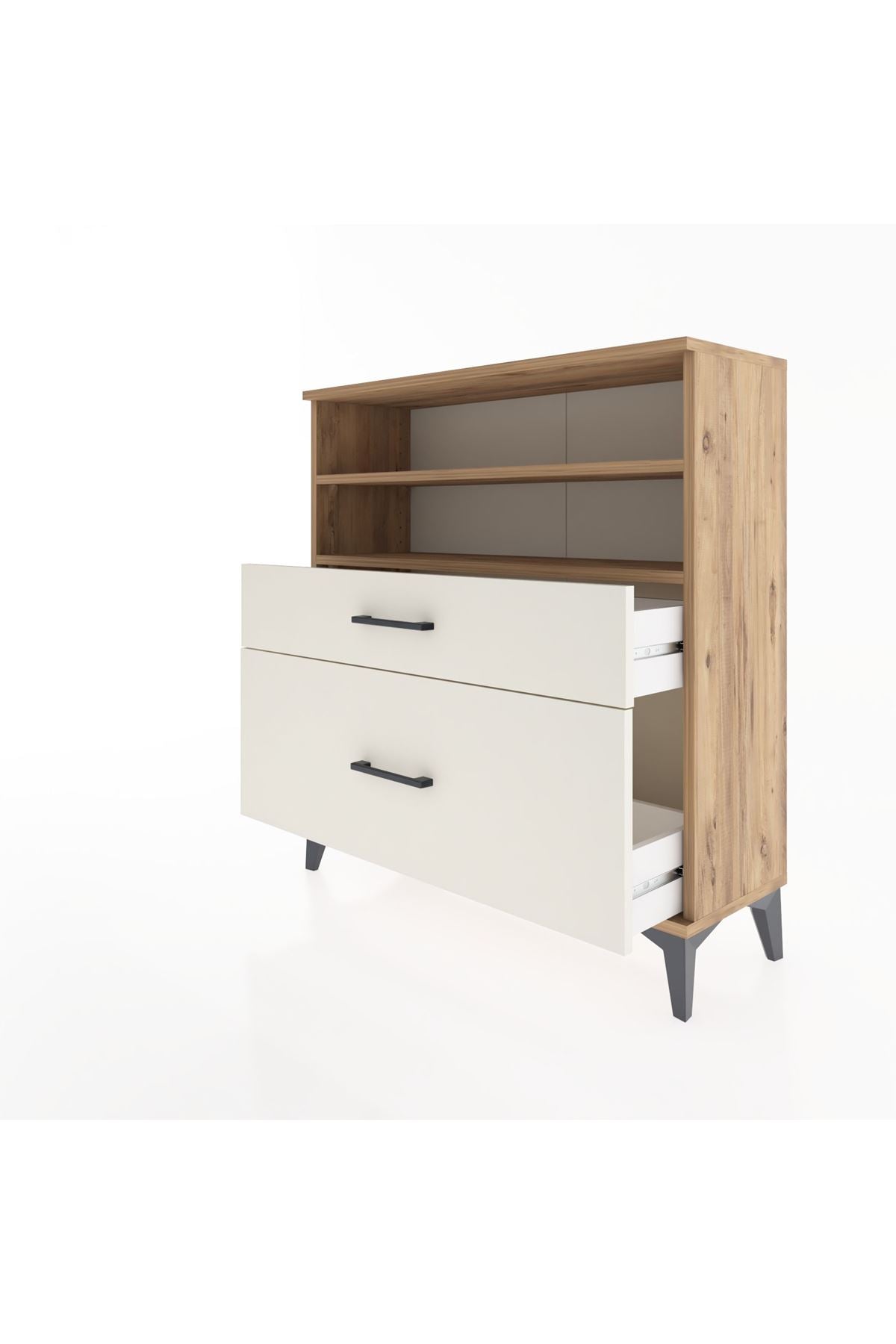 Arges Şifonyer 2 Raflı 2 Çekmeceli 88x30x96 Çam-Aytaşı