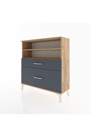 Arges Şifonyer 2 Raflı 2 Çekmeceli 88x30x96 Çam-Antrasit