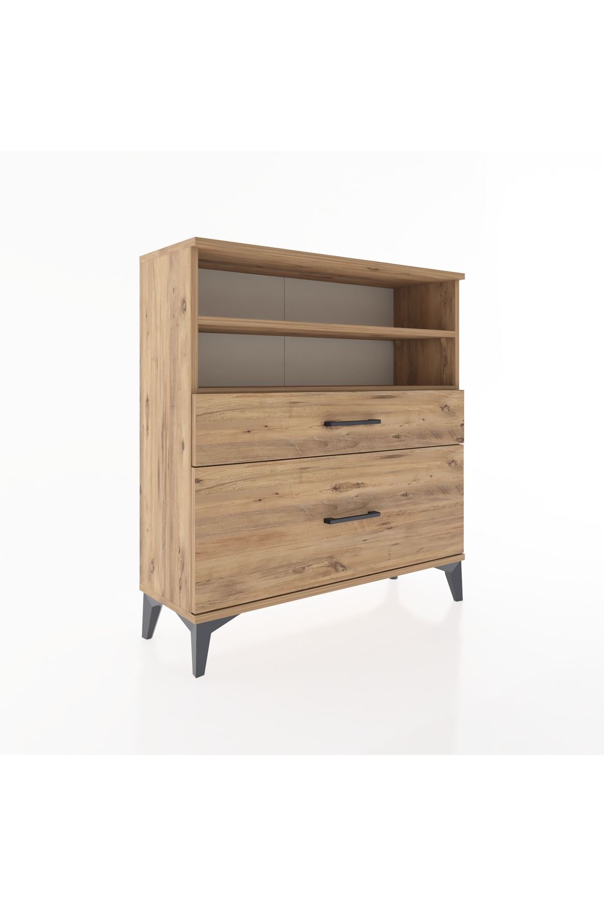 Arges Şifonyer 2 Raflı 2 Çekmeceli 88x30x96 Çam-Çam