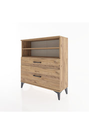 Arges Şifonyer 2 Raflı 2 Çekmeceli 88x30x96 Çam-Çam