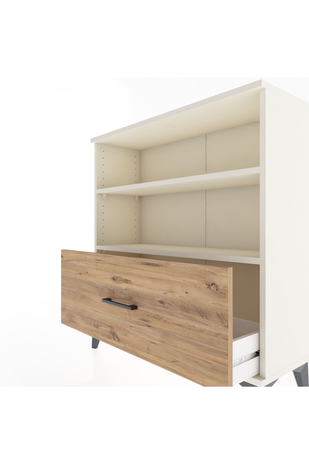 Arges Şifonyer 2 Raflı Tek Çekmeceli 88x30x96 Aytaşı-Çam