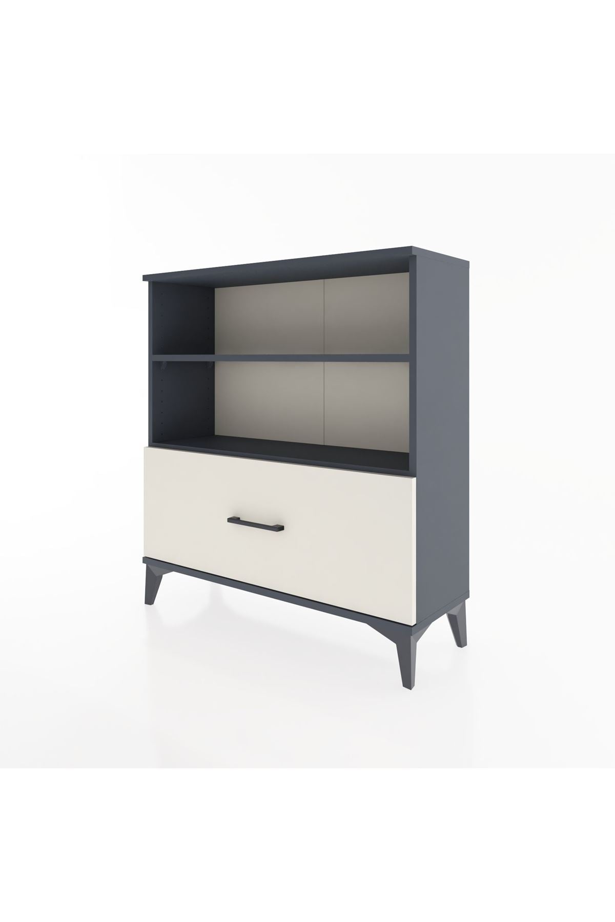 Arges Şifonyer 2 Raflı Tek Çekmeceli 88x30x96 Antrasit-Aytaşı