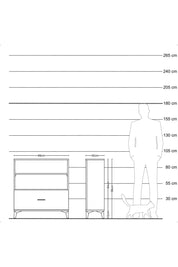 Arges Şifonyer 2 Raflı Tek Çekmeceli 88x30x96 Antrasit-Antrasit
