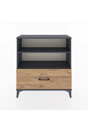 Arges Şifonyer 2 Raflı Tek Çekmeceli 88x30x96 Antrasit-Çam