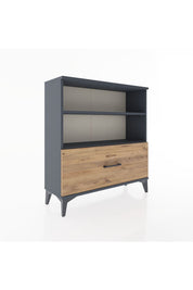 Arges Şifonyer 2 Raflı Tek Çekmeceli 88x30x96 Antrasit-Çam