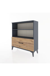 Arges Şifonyer 2 Raflı Tek Çekmeceli 88x30x96 Antrasit-Çam