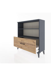 Arges Şifonyer 2 Raflı Tek Çekmeceli 88x30x96 Antrasit-Çam