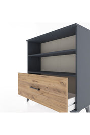 Arges Şifonyer 2 Raflı Tek Çekmeceli 88x30x96 Antrasit-Çam