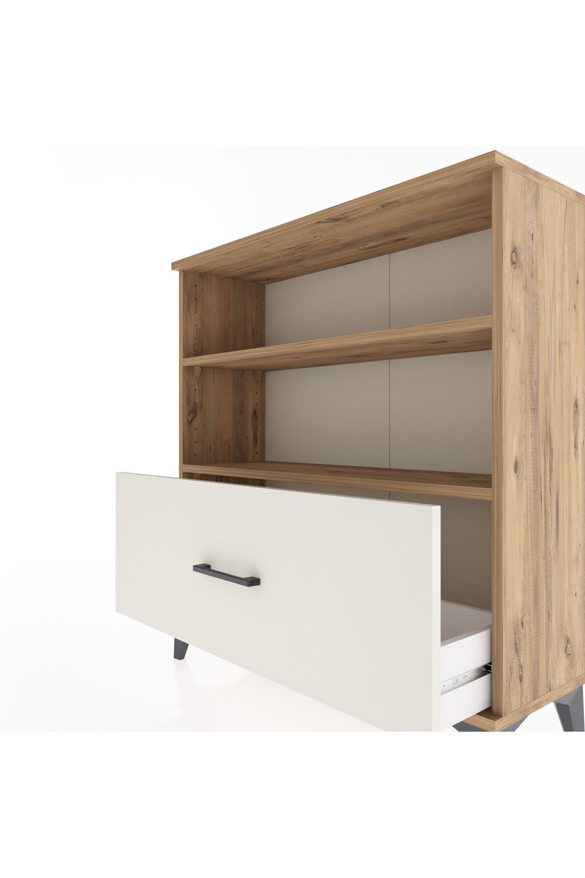 Arges Şifonyer 2 Raflı Tek Çekmeceli 88x30x96 Çam-Aytaşı