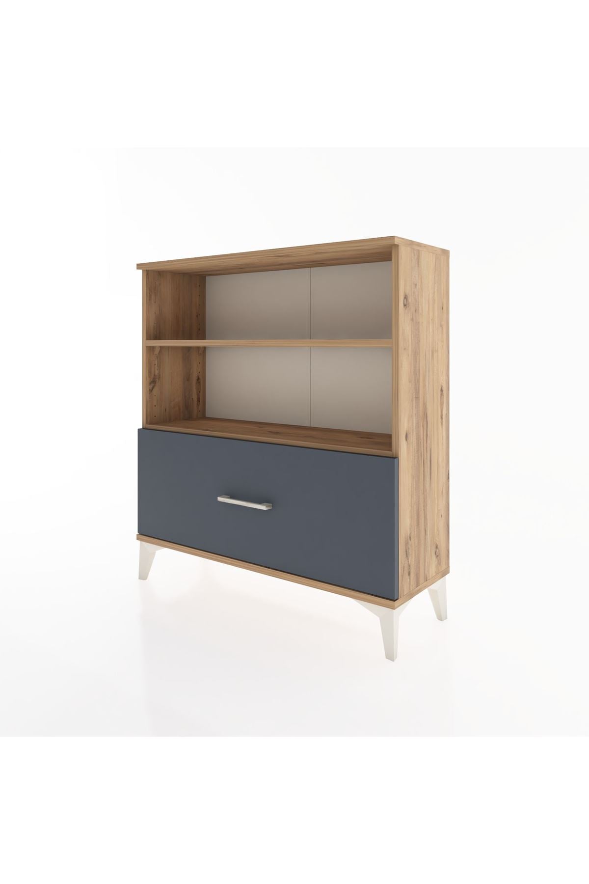 Arges Şifonyer 2 Raflı Tek Çekmeceli 88x30x96 Çam-Antrasit