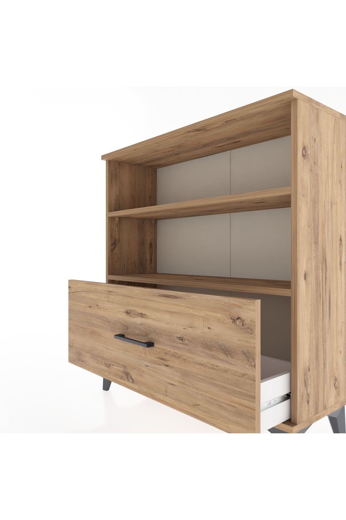 Arges Şifonyer 2 Raflı Tek Çekmeceli 88x30x96 Çam-Çam