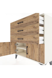 Arges Şifonyer Tek Raflı 3 Çekmeceli 2 Kapaklı 88x30x96 Aytaşı-Çam