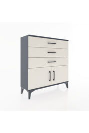 Arges Şifonyer Tek Raflı 3 Çekmeceli 2 Kapaklı 88x30x96 Antrasit-Aytaşı