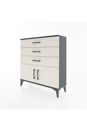 Arges Şifonyer Tek Raflı 3 Çekmeceli 2 Kapaklı 88x30x96 Antrasit-Aytaşı