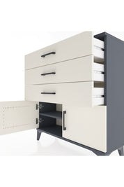 Arges Şifonyer Tek Raflı 3 Çekmeceli 2 Kapaklı 88x30x96 Antrasit-Aytaşı