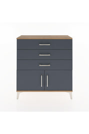 Arges Şifonyer Tek Raflı 3 Çekmeceli 2 Kapaklı 88x30x96 Çam-Antrasit