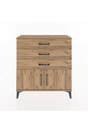 Arges Şifonyer Tek Raflı 3 Çekmeceli 2 Kapaklı 88x30x96 Çam-Çam