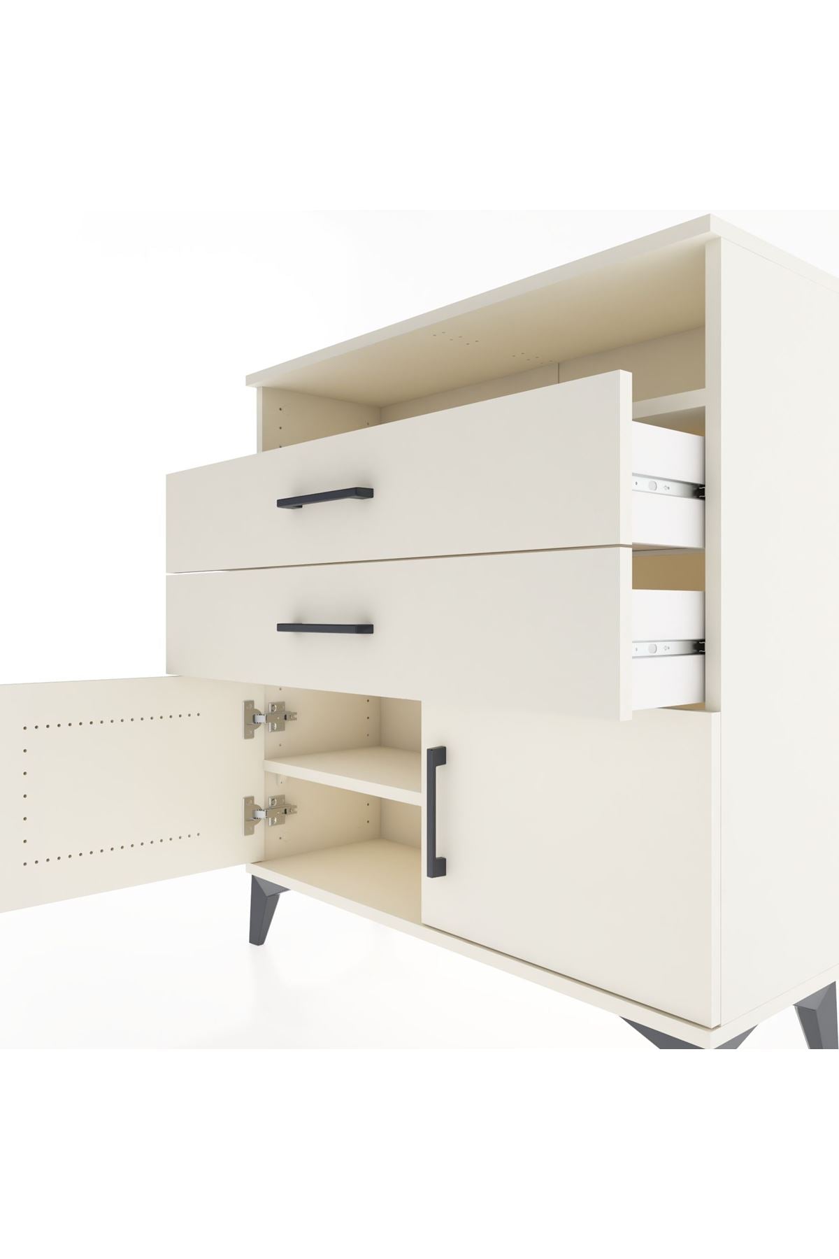 Arges Şifonyer 2 Raflı 2 Çekmeceli 2 Kapaklı 88x30x96 Aytaşı-Aytaşı