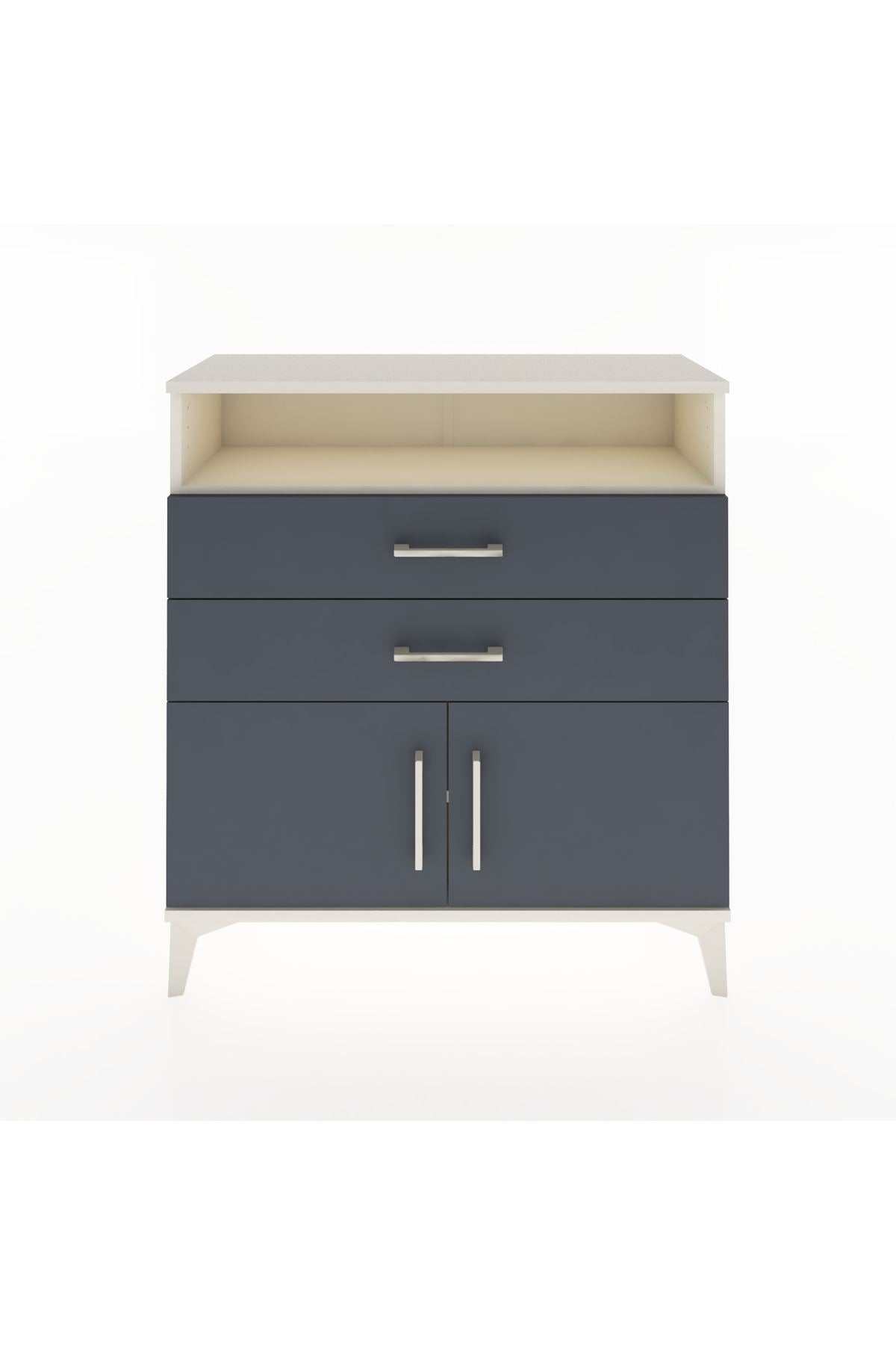 Arges Şifonyer 2 Raflı 2 Çekmeceli 2 Kapaklı 88x30x96 Aytaşı-Antrasit