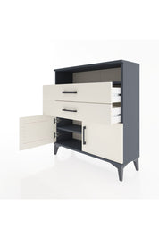 Arges Şifonyer 2 Raflı 2 Çekmeceli 2 Kapaklı 88x30x96 Antrasit-Aytaşı