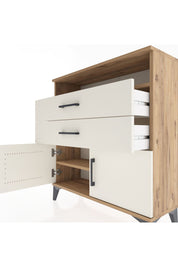 Arges Şifonyer 2 Raflı 2 Çekmeceli 2 Kapaklı 88x30x96 Çam-Aytaşı