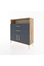 Arges Şifonyer 2 Raflı 2 Çekmeceli 2 Kapaklı 88x30x96 Çam-Antrasit