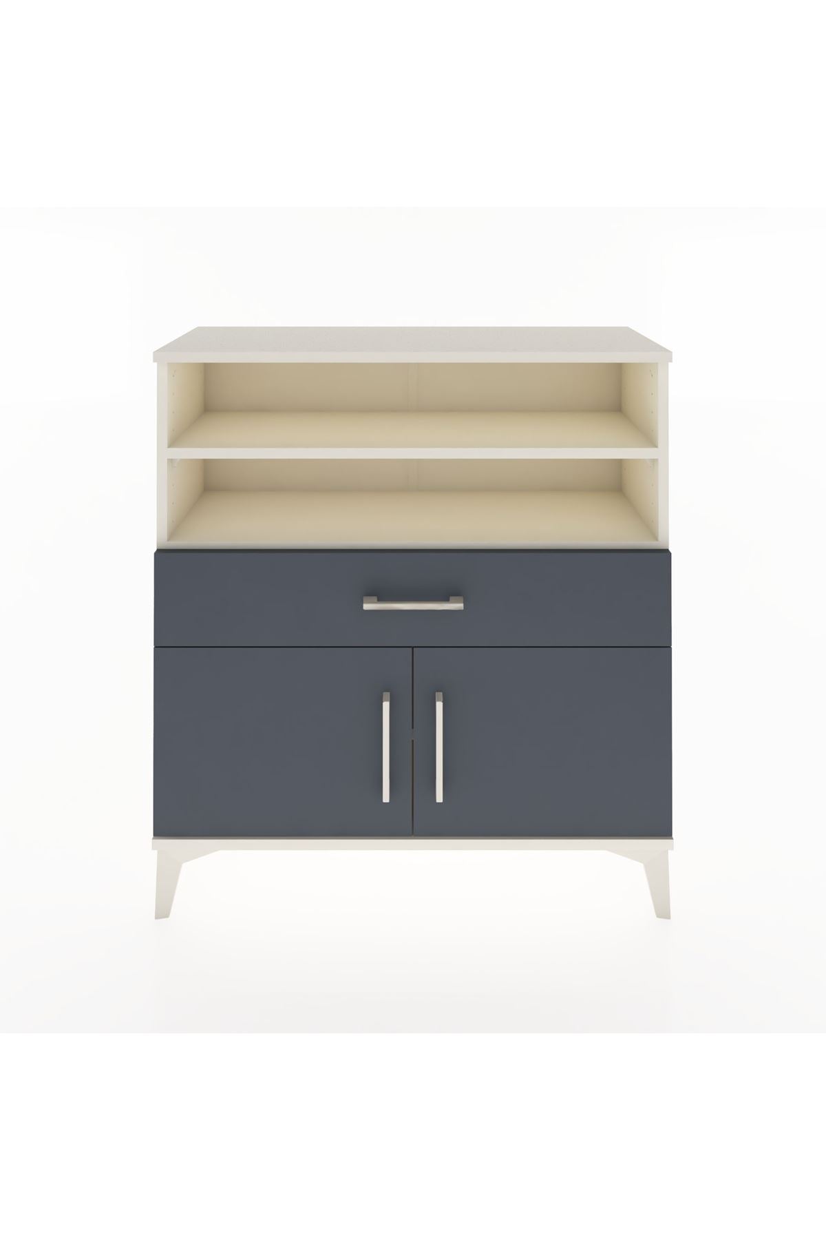 Arges Şifonyer 3 Raflı Tek Çekmeceli 2 Kapaklı 88x30x96 Aytaşı-Antrasit