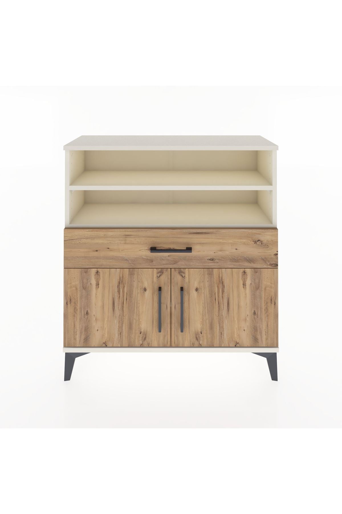 Arges Şifonyer 3 Raflı Tek Çekmeceli 2 Kapaklı 88x30x96 Aytaşı-Çam