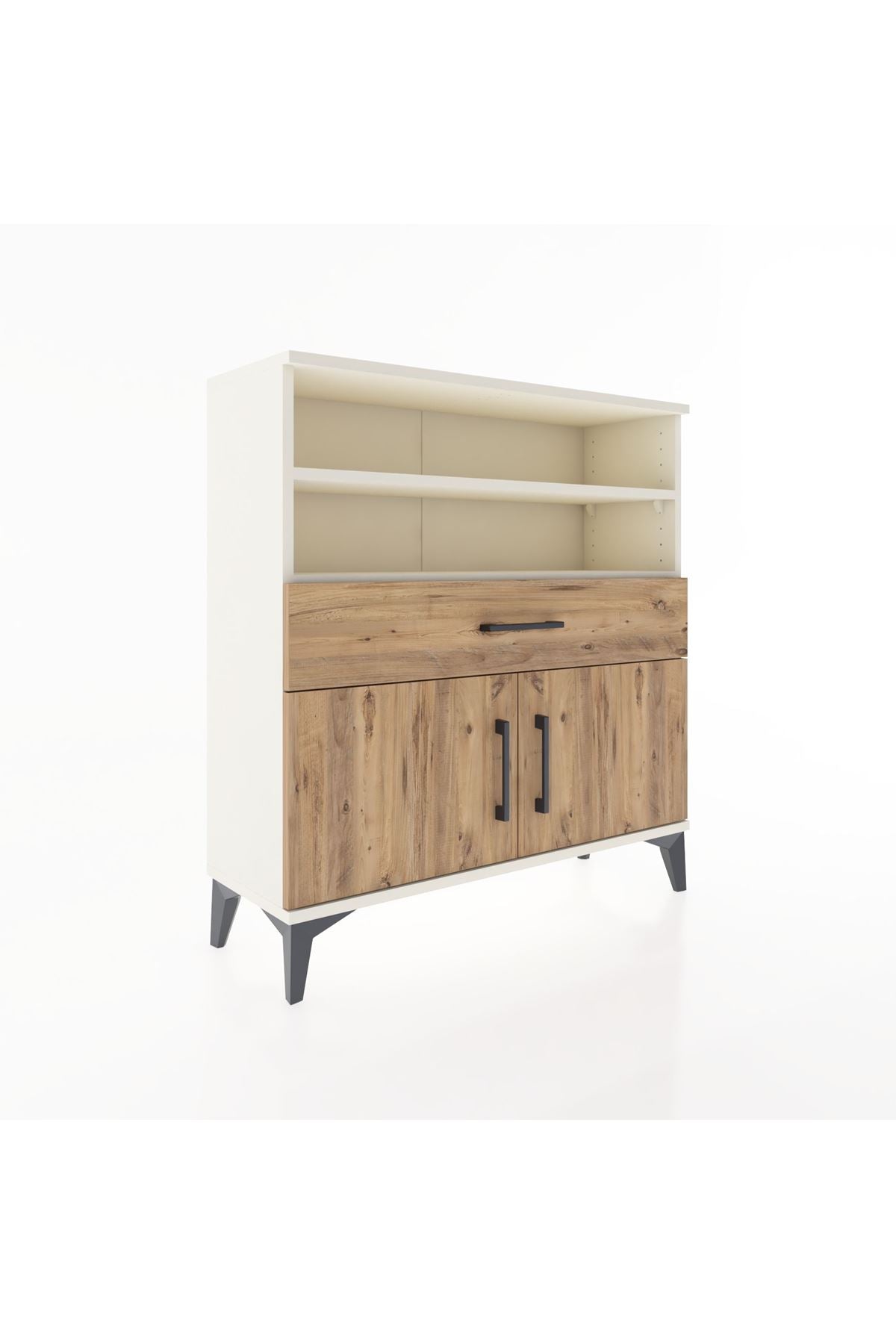 Arges Şifonyer 3 Raflı Tek Çekmeceli 2 Kapaklı 88x30x96 Aytaşı-Çam