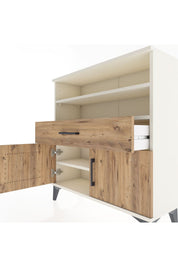 Arges Şifonyer 3 Raflı Tek Çekmeceli 2 Kapaklı 88x30x96 Aytaşı-Çam