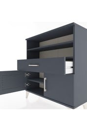 Arges Şifonyer 3 Raflı Tek Çekmeceli 2 Kapaklı 88x30x96 Antrasit-Antrasit