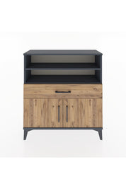 Arges Şifonyer 3 Raflı Tek Çekmeceli 2 Kapaklı 88x30x96 Antrasit-Çam