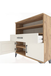 Arges Şifonyer 3 Raflı Tek Çekmeceli 2 Kapaklı 88x30x96 Çam-Aytaşı