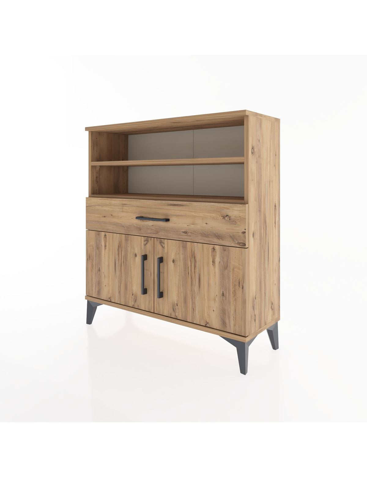 Arges Şifonyer 3 Raflı Tek Çekmeceli 2 Kapaklı 88x30x96 - S04M025V9A