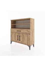 Arges Şifonyer 3 Raflı Tek Çekmeceli 2 Kapaklı 88x30x96 Çam-Çam