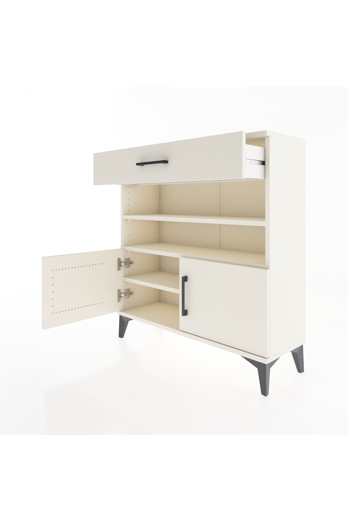 Arges Şifonyer 3 Raflı Tek Çekmeceli 2 Kapaklı 88x30x96 Aytaşı-Aytaşı