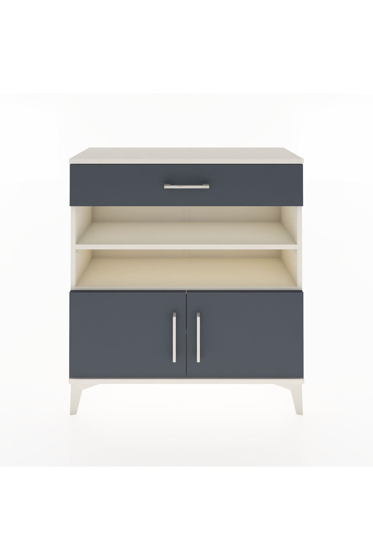 Arges Şifonyer 3 Raflı Tek Çekmeceli 2 Kapaklı 88x30x96 Aytaşı-Antrasit