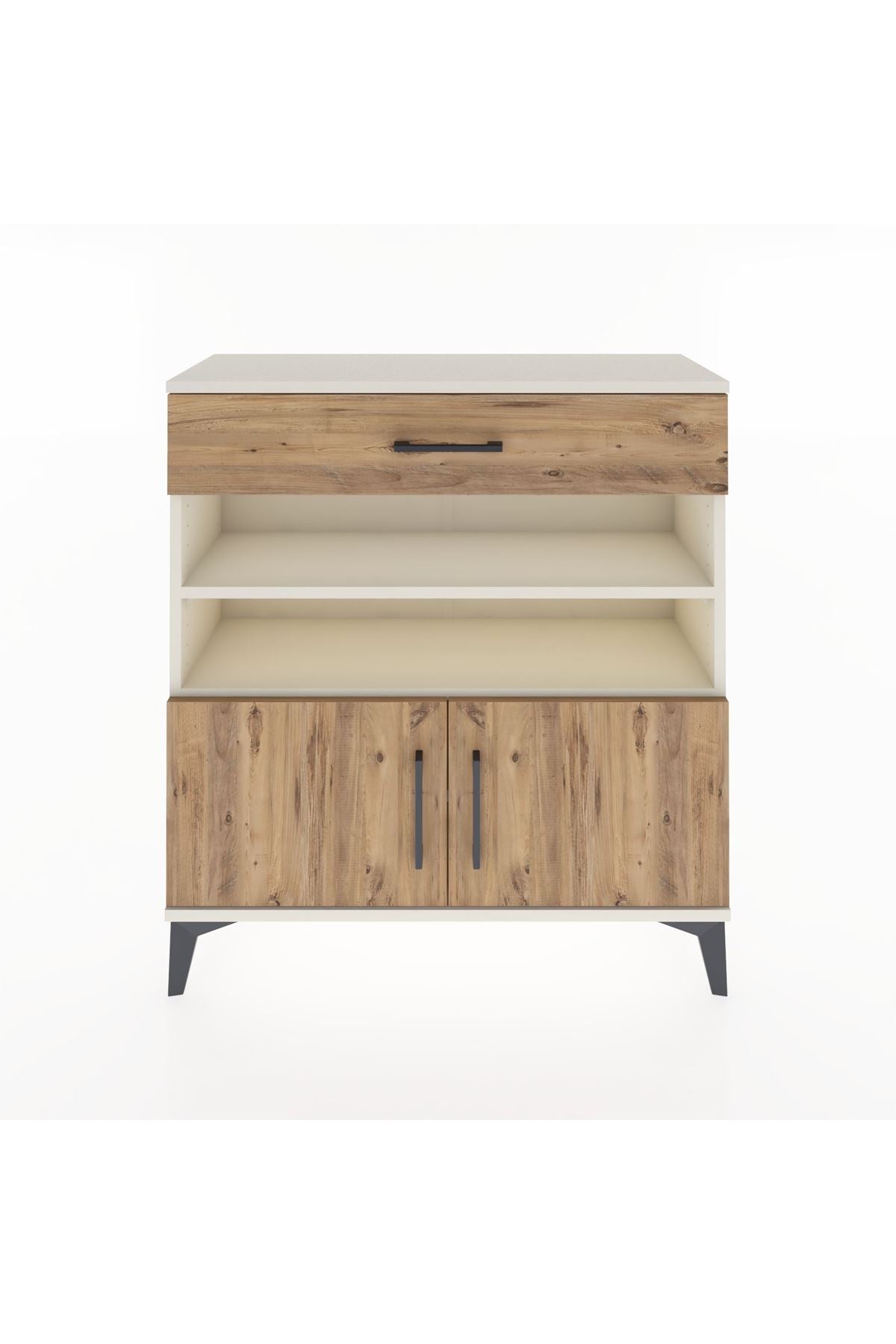 Arges Şifonyer 3 Raflı Tek Çekmeceli 2 Kapaklı 88x30x96 Aytaşı-Çam