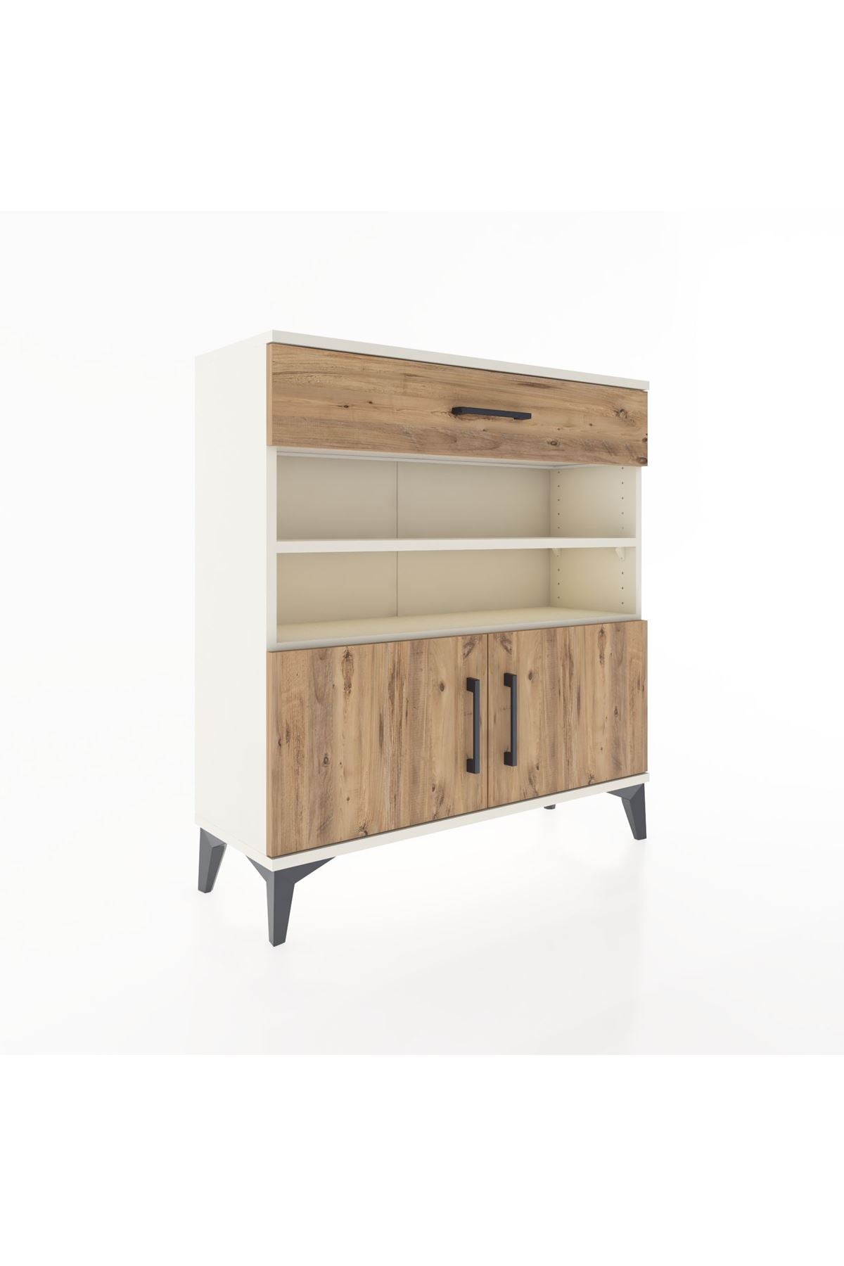 Arges Şifonyer 3 Raflı Tek Çekmeceli 2 Kapaklı 88x30x96 Aytaşı-Çam