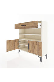 Arges Şifonyer 3 Raflı Tek Çekmeceli 2 Kapaklı 88x30x96 Aytaşı-Çam