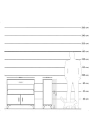 Arges Şifonyer 3 Raflı Tek Çekmeceli 2 Kapaklı 88x30x96 Antrasit-Aytaşı